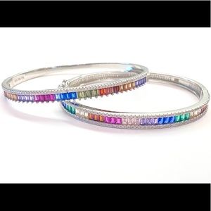 Multicolored pave bangles